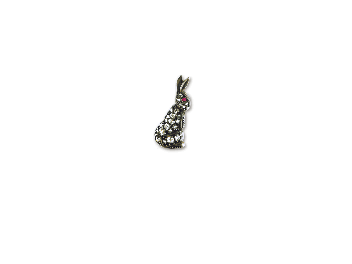 ANTIKSCHMUCK BROSCHE HASE UM 1930